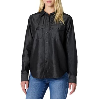 Amazon Essentials dam avslappnad passform denim Chambray button-down långärmad skjorta, Svart (Black Wash), S Amazon Essentials dam avslappnad passform denim Chambray button-down långärmad skjorta, Svart (Black Wash), S