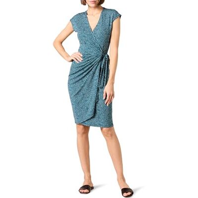 Amazon Essentials klassisk keps ärm wrap klänning (finns i plusstorlek), blå prästkrage XX-Large Amazon Essentials klassisk keps ärm wrap klänning (finns i plusstorlek), blå prästkrage XX-Large