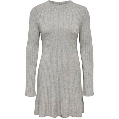 ONLY Onlmichella Ls O-hals klänning KNT, Medium grå melerad, XS ONLY Onlmichella Ls O-hals klänning KNT, Medium grå melerad, XS