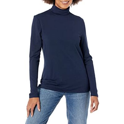 Amazon Essentials Dames Långärmad tröja med polokrage (finns i plusstorlek), Marinblå, XXL Amazon Essentials Dames Långärmad tröja med polokrage (finns i plusstorlek), Marinblå, XXL