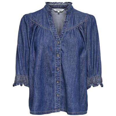 ONLY Onlraya 3/4 tröja DNM AKM Noos, Mörkblå denim, XS ONLY Onlraya 3/4 tröja DNM AKM Noos, Mörkblå denim, XS
