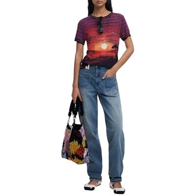 Desigual TS_Africa, 3024 Fuchsia Frances, XS, Röd röd, XS Desigual TS_Africa, 3024 Fuchsia Frances, XS, Röd röd, XS