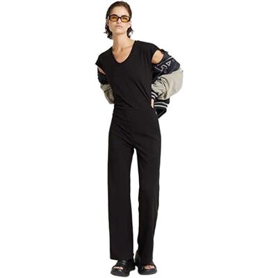 G-STAR RAW Riveted flared jumpsuit sl wmn, Svart (dk black D24575-B771-6484), XL G-STAR RAW Riveted flared jumpsuit sl wmn, Svart (dk black D24575-B771-6484), XL
