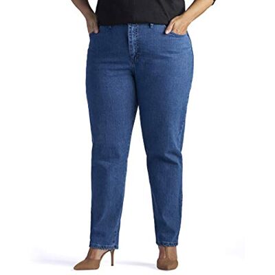Lee Dam plus size avslappnad passform elastisk midja jeans Lee Dam plus size avslappnad passform elastisk midja jeans