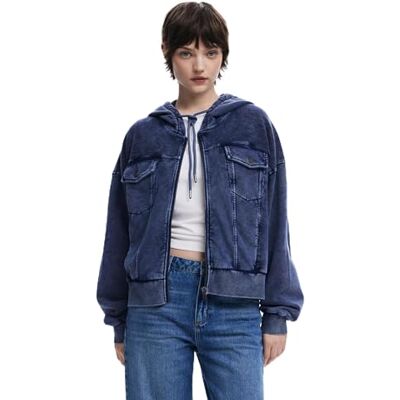 Desigual Sweat_Akira, 5129 Dark Denim, S, Blå, S Desigual Sweat_Akira, 5129 Dark Denim, S, Blå, S