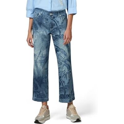 Oltre : Cropped jeans av tryckt denim light – blå höst vinter 24, Ljusblå, 42 Oltre : Cropped jeans av tryckt denim light – blå höst vinter 24, Ljusblå, 42