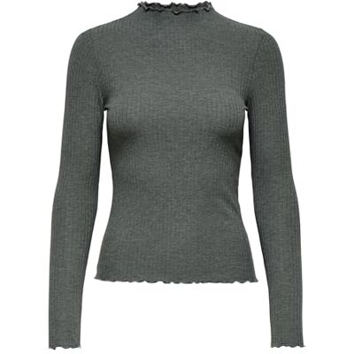 ONLY Onlemma L/S High Neck Top Noos JRS, Castor Gray, M ONLY Onlemma L/S High Neck Top Noos JRS, Castor Gray, M