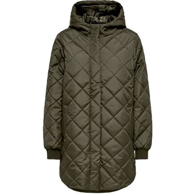 ONLY Onljuliet Quilted Hood Zip Coat Otw Noos, Kalamata, XXL ONLY Onljuliet Quilted Hood Zip Coat Otw Noos, Kalamata, XXL