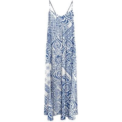 ONLY Onlnova Life Elite Roxy Long Dress AOP för kvinnor, Blå, S ONLY Onlnova Life Elite Roxy Long Dress AOP för kvinnor, Blå, S