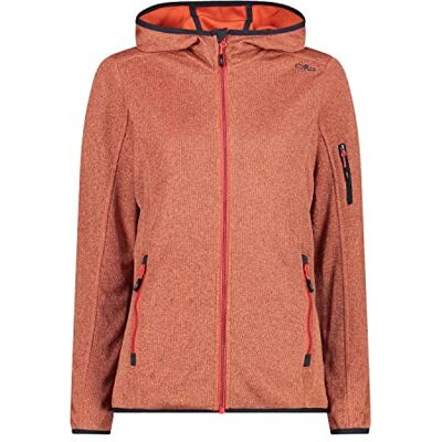CMP Knit-Tech jacka för kvinnor med fast huva, Campari-ljus, 40 CMP Knit-Tech jacka för kvinnor med fast huva, Campari-ljus, 40