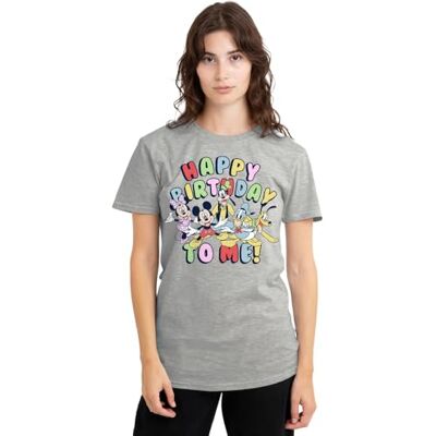 Mickey Mouse mandarin creative ltd Musse Pigg Friends Happy Birthday to Me! Dam t-shirt, atletisk ljung, X-Large, Atletisk Heather, XL Mickey Mouse mandarin creative ltd Musse Pigg Friends Happy Birthday to Me! Dam t-shirt, atletisk ljung, X-Large, Atletisk Heather, XL