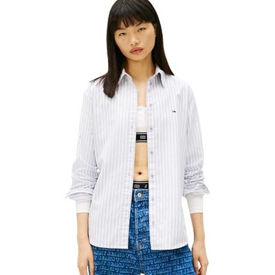 Tommy Jeans Tjw Reg Oxford Shirt Dw0dw19890 skjorta L/S, blå (periwinkle skymning/rand), XS dam, Blå (periwinkle skymning/rand), XS Tommy Jeans Tjw Reg Oxford Shirt Dw0dw19890 skjorta L/S, blå (periwinkle skymning/rand), XS dam, Blå (periwinkle skymning/rand), XS