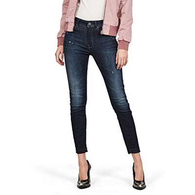 G-STAR RAW dam 3301 High Skinny Ribbed Edge Ankle Jeans, Blå (Worn in Safire Destroyed D16798-8968-b195), 26W / 30L G-STAR RAW dam 3301 High Skinny Ribbed Edge Ankle Jeans, Blå (Worn in Safire Destroyed D16798-8968-b195), 26W / 30L