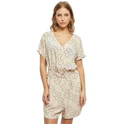 Urban Classics dam kort viskos bälte jumpsuit t-shirt, mjuk gräsblomma, Mjuk sjögräs, XXL Urban Classics dam kort viskos bälte jumpsuit t-shirt, mjuk gräsblomma, Mjuk sjögräs, XXL