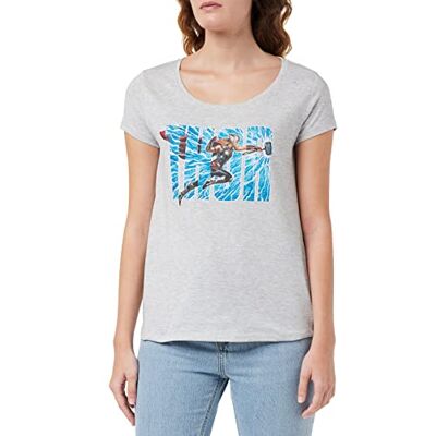 Marvel WOTLATMTS006 T-shirt, gråmelange, XXL dam, Grismelange, XXL Marvel WOTLATMTS006 T-shirt, gråmelange, XXL dam, Grismelange, XXL