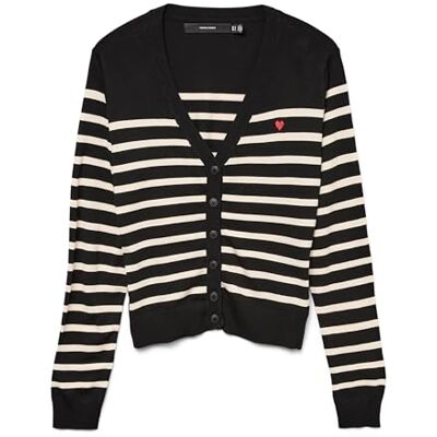 VERO MODA dam Vmdory Ls V-hals cardigan Boo, svart, XL VERO MODA dam Vmdory Ls V-hals cardigan Boo, svart, XL