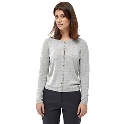 Peppercorn dam Tana rund hals långärmad stickad cardigan, 8242 Ljusgrå Mel., XS Peppercorn dam Tana rund hals långärmad stickad cardigan, 8242 Ljusgrå Mel., XS