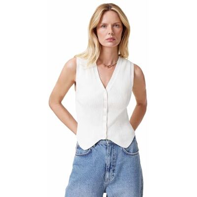 AllSaints Cruz väst för kvinnor, krita vit, M AllSaints Cruz väst för kvinnor, krita vit, M