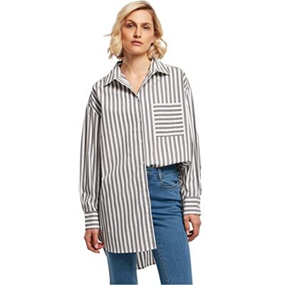 Urban Classics Damtröja, oversized randig tröja, vit/mörk, XS, Vit/mörkskugga, XS Urban Classics Damtröja, oversized randig tröja, vit/mörk, XS, Vit/mörkskugga, XS