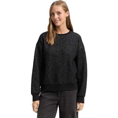 TOM TAILOR Denim damtröja, 34029 – svart glitter, XXL TOM TAILOR Denim damtröja, 34029 – svart glitter, XXL