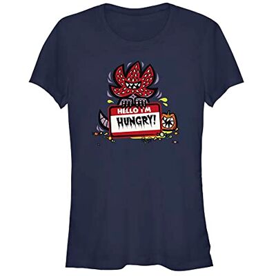 Stranger Things Dam Hungry kortärmad t-shirt, marinblå, M, marinblå, M Stranger Things Dam Hungry kortärmad t-shirt, marinblå, M, marinblå, M