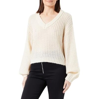VERO MODA Bestseller A/S Dam Vmthunder Ls V-neck Ga Bf tröja, Björk/detalj: melerad, XS VERO MODA Bestseller A/S Dam Vmthunder Ls V-neck Ga Bf tröja, Björk/detalj: melerad, XS