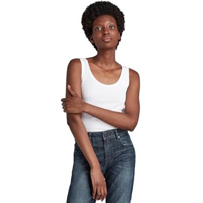 G-STAR RAW kvinnors bas rund linne t-shirt, Vit (White D07210-3310-110), S G-STAR RAW kvinnors bas rund linne t-shirt, Vit (White D07210-3310-110), S