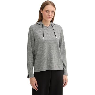 TOM TAILOR Damtröja, 36595 – svart vit struktur, XXL TOM TAILOR Damtröja, 36595 – svart vit struktur, XXL