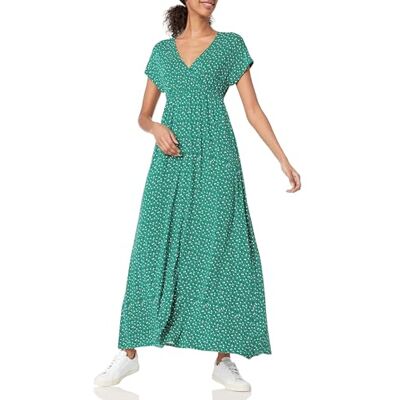 Amazon Essentials maxiklänning för kvinnor (finns i plusstorlek), grönt bladtryck, medium Amazon Essentials maxiklänning för kvinnor (finns i plusstorlek), grönt bladtryck, medium