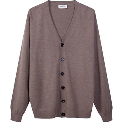 Diana Studio 100% merinoull, herrkofta, långärmad, ledig passform, Beige, XXL Diana Studio 100% merinoull, herrkofta, långärmad, ledig passform, Beige, XXL