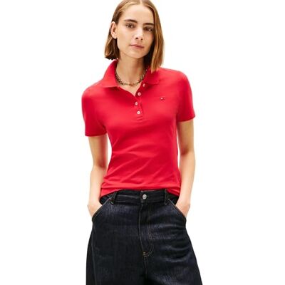 Tommy Hilfiger dam 1985 SLIM PIQUE POLO SS WW0WW43225, röd, XXS, Röd (primär röd), XXS Tommy Hilfiger dam 1985 SLIM PIQUE POLO SS WW0WW43225, röd, XXS, Röd (primär röd), XXS