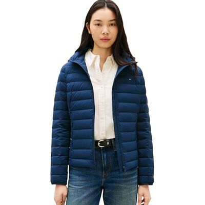 Tommy Hilfiger dam stretch nylon Lw dunjacka Ww0Ww47753, blå, M Tommy Hilfiger dam stretch nylon Lw dunjacka Ww0Ww47753, blå, M
