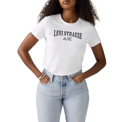 Levi's The Perfect Tee T-shirt för kvinnor, vit +, XL Levi's The Perfect Tee T-shirt för kvinnor, vit +, XL