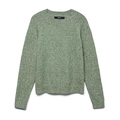 VERO MODA dam Vmdoffy Ls O-hals blus Ga Noos stickad tröja, Laurel krans smälter, XXL VERO MODA dam Vmdoffy Ls O-hals blus Ga Noos stickad tröja, Laurel krans smälter, XXL