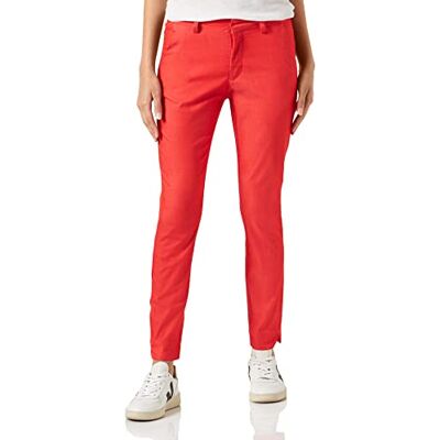 KAFFE Women's Regular Chino Byxor Slim Fit Skinny, Eldig röd, 40 KAFFE Women's Regular Chino Byxor Slim Fit Skinny, Eldig röd, 40
