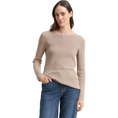 TOM TAILOR damtröja, 38330 – mjuk taupe melerad, XXL TOM TAILOR damtröja, 38330 – mjuk taupe melerad, XXL
