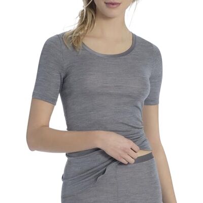 CALIDA True Confidence kortärmad skjorta av ull siden damer, Platina Melé_, 40-42 CALIDA True Confidence kortärmad skjorta av ull siden damer, Platina Melé_, 40-42