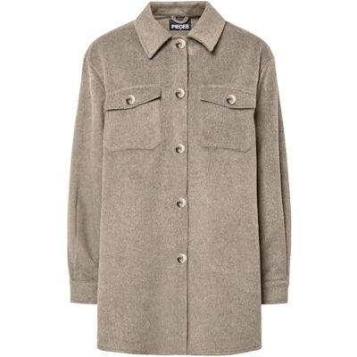PIECES Pcsaga Shacket Noos, Greige, M PIECES Pcsaga Shacket Noos, Greige, M