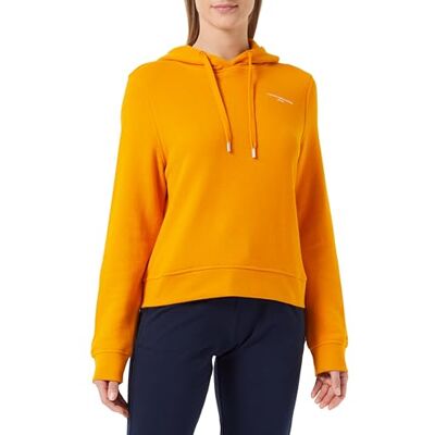 Tommy Hilfiger huvtröja för kvinnor logotyp, Orange (Rich ockra), L Tommy Hilfiger huvtröja för kvinnor logotyp, Orange (Rich ockra), L