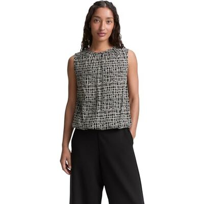 TOM TAILOR damblus, 38117 – Abstrakt svart rutnät design, 46 TOM TAILOR damblus, 38117 – Abstrakt svart rutnät design, 46
