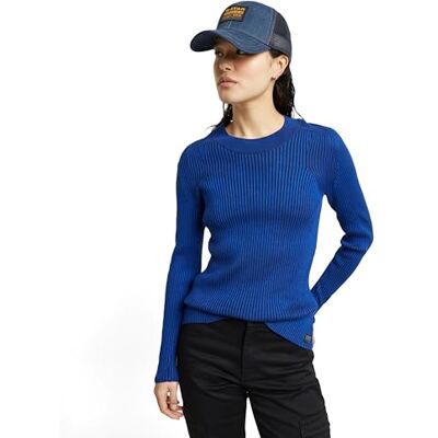 G-STAR RAW Plated Slim Knit, Flerfärgad (Racing blå/Osaka Blue Rib D25310-d767-g866), L G-STAR RAW Plated Slim Knit, Flerfärgad (Racing blå/Osaka Blue Rib D25310-d767-g866), L