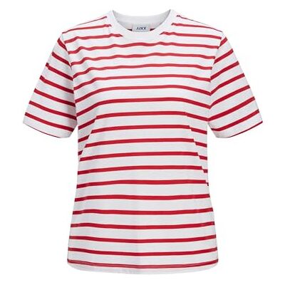 JJXX JACK & JONES JXANNA SS vanlig evigt randig Tee JRS, Ljusvit/ränder: racing röd, M JJXX JACK & JONES JXANNA SS vanlig evigt randig Tee JRS, Ljusvit/ränder: racing röd, M