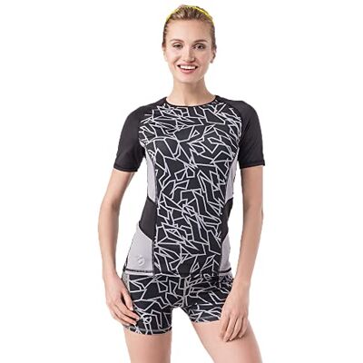 GIPARA FITNESS dam sport T-shirt, svart, grå, L GIPARA FITNESS dam sport T-shirt, svart, grå, L