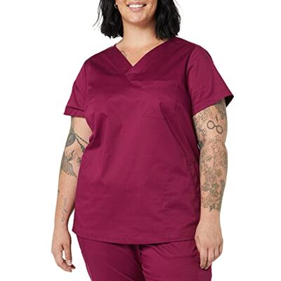 Amazon Essentials dam klassisk passform v-ringad kortärmad scrub top (finns i plusstorlek), plommon, 3X Amazon Essentials dam klassisk passform v-ringad kortärmad scrub top (finns i plusstorlek), plommon, 3X