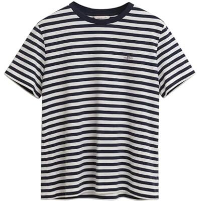 GANT REG Striped Shield SS t-shirt, Kvällsblå, XL GANT REG Striped Shield SS t-shirt, Kvällsblå, XL