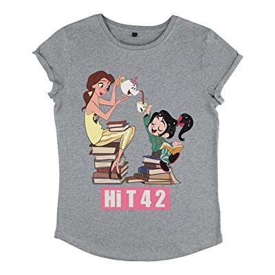 Disney dam Wreck-it Ralph – Tea Books Bffs Women's Organic Rolled Sleeve T-shirt T-tröja Disney dam Wreck-it Ralph – Tea Books Bffs Women's Organic Rolled Sleeve T-shirt T-tröja