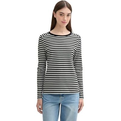 TOM TAILOR Denim dam långärmad T-shirt, 32575 – svart vit remsa, L TOM TAILOR Denim dam långärmad T-shirt, 32575 – svart vit remsa, L