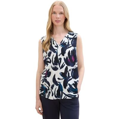 TOM TAILOR damblus, 35285 Mörkblå blommig design, 36 TOM TAILOR damblus, 35285 Mörkblå blommig design, 36