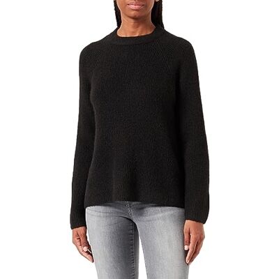 PIECES Dam Pcellen Ls O-Neck Knit Noos Bc Qx stickad tröja, svart, 42/44/L PIECES Dam Pcellen Ls O-Neck Knit Noos Bc Qx stickad tröja, svart, 42/44/L