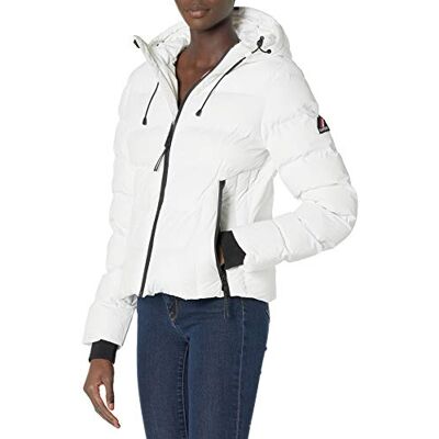 SUPERDRY Spirit Sports buffertjacka för kvinnor, Vit, XL SUPERDRY Spirit Sports buffertjacka för kvinnor, Vit, XL